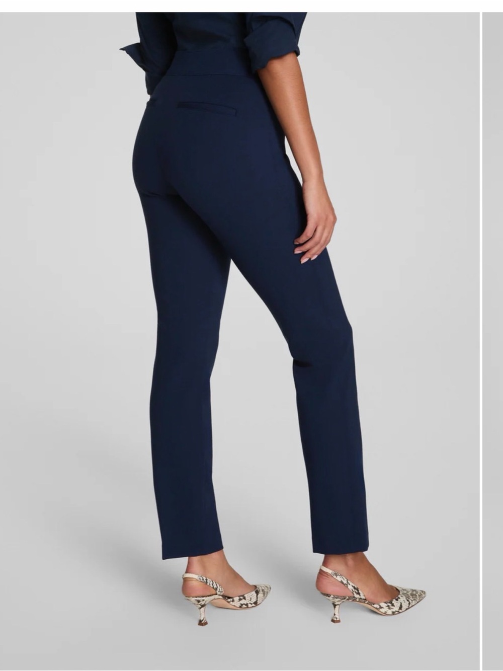 SPANX The perfect pant slim straight Women's Navy Straight-Leg Dress Pants